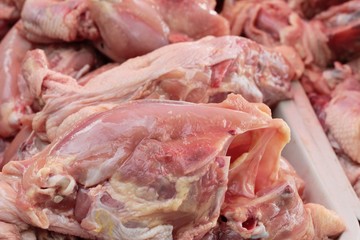 Fresh chicken on the market.