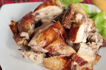 Grilled chicken with a delicious with sauce.