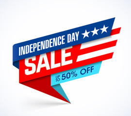 USA Independence Day sale banner. Fourth of July celebration