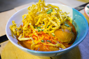 Thai northern style chicken curry noodle
