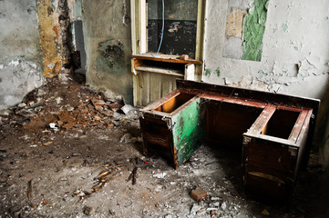 Fototapeta na wymiar abandoned house interior