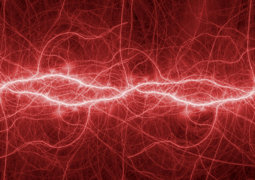 Red electrical background, abstract plasma