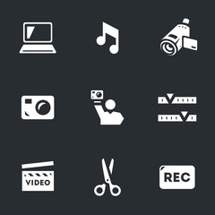 Vector Set of Video Blogger Icons.