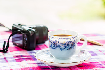cup of coffee on the desk