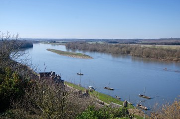 View of the Loire river in wintertime