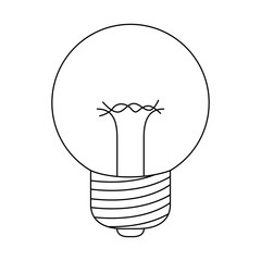 white background with monochrome silhouette of light bulb vector illustration