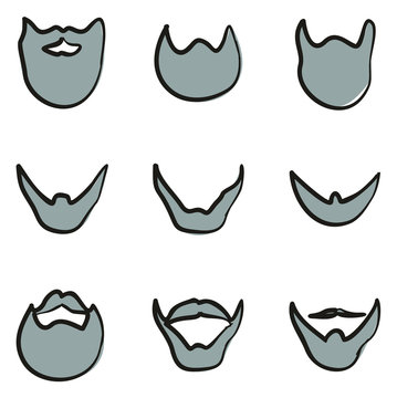 Beard Icons Freehand 2 Color