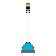 color sections silhouette of toilet plunger icon vector illustration