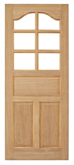 Wood door old style on white background, vintage style.