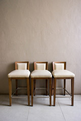 white chair vintage in the living room , modern design interior with grey wall