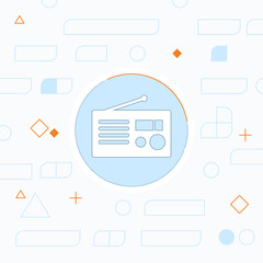 retro radio vector icon
