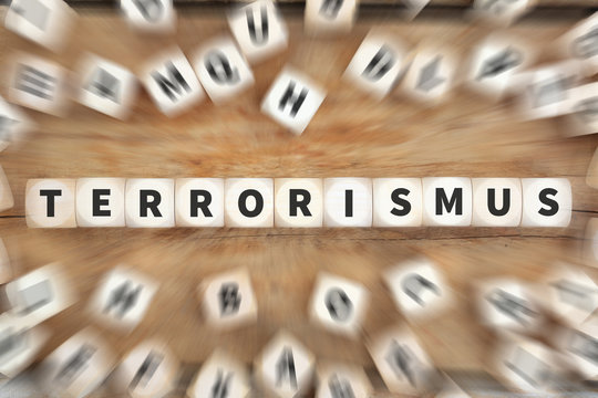 Terrorismus Terror Terrorist Gefahr Angst Würfel Business Konzept