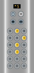 Elevator Button show floor open and close