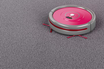 Robot vacuum cleaner on the carpet