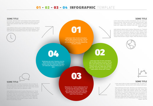 Four Section Overlapping Circle Infographic Layout