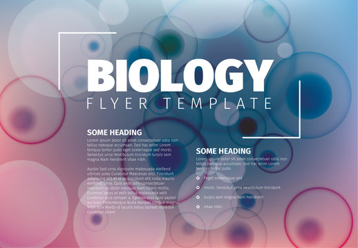Landscape Flyer Layout with Abstract Cell Background