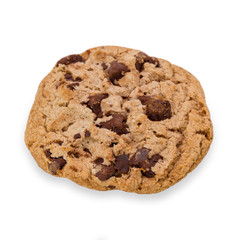 Chocolate chip cookies isolated on white background