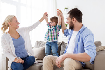 happy family having fun at home