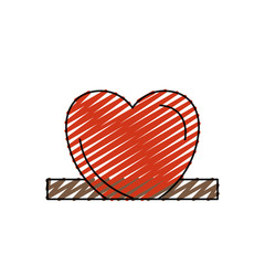 color crayon silhouette closeup flat heart depositing in rectangular slot vector illustration