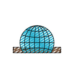 color crayon silhouette closeup flat globe earth world chart depositing in rectangular slot vector illustration