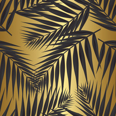 Palm leaf seamless pattern. Vector Illustration.
