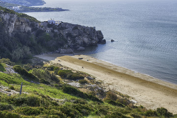 Beautiful bay with sea and beach in Vieste, Puglia, Italy