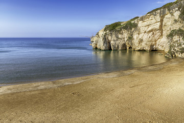 Beautiful bay with sea and beach in Vieste, Puglia, Italy