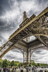 PARIS, FRANCE - APRIL 2017: Beautiful Eiffel Tower  vertical photo