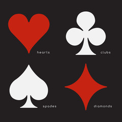 Set of playing card suits : Vector Illustration