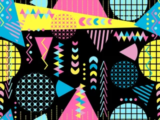 Washable wall murals Memphis style Memphis seamless pattern. Geometric elements memphis in the style of 80's. Vector illustration