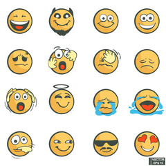 A set of emoticons.