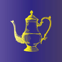 Coffeepot Hand Drawn Sketch Vector illustration.