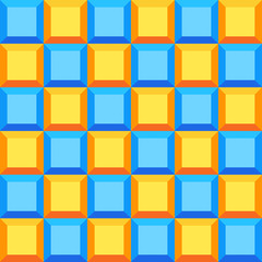 Seamless bright background with many bright 3d plastic squares