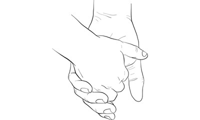 hand holding hand together