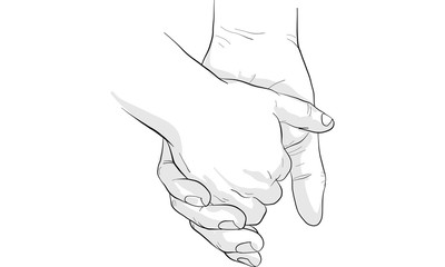 hand holding hand together