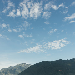 Vintage scene of cloud and mountain ridge