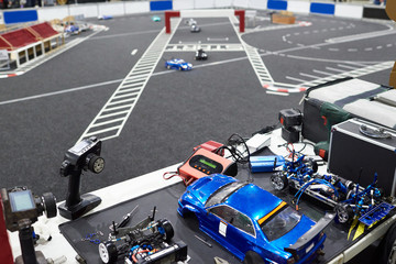 Workplace for preparing models of cars on radio for racing