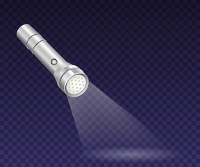 A realistic flashlight. Vector illustration.