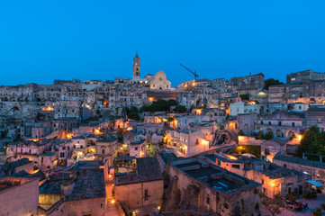 Fototapeta premium Matera (Basilicata) - The historic center of the wonderful stone city of southern Italy, a tourist attraction for the famous 