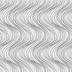 Vector seamless pattern. Modern stylish texture. Monochrome geometric pattern. Thin curving tangles.