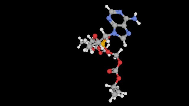 Tenofovir disoproxil, a drug used to treat AIDS, loop able, alpha channel