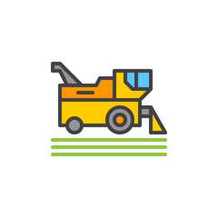 Combine harvester filled outline icon, line vector sign, linear colorful pictogram. Symbol, logo illustration