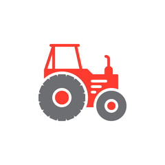 Tractor icon vector, filled flat sign, solid colorful pictogram. Symbol, logo illustration