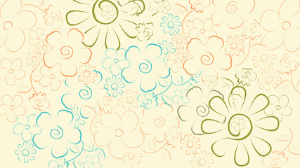The flowers of pastel colors on a light background