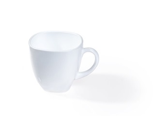 White empty cup isolated on white background
