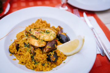 Traditional spanish paella