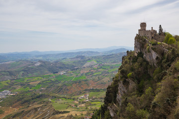 Fototapeta na wymiar Rocca Cesta or Second Tower in San Marino.Republic of San Marino.