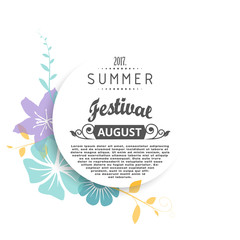 Summer festival banner trendy flower poster vector illustration