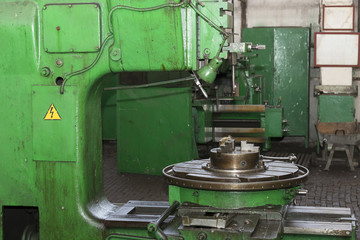Metalworking machines working mechanisms are shot close-up 