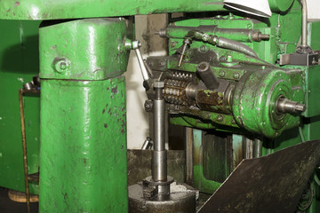 Metalworking machines working mechanisms are shot close-up 